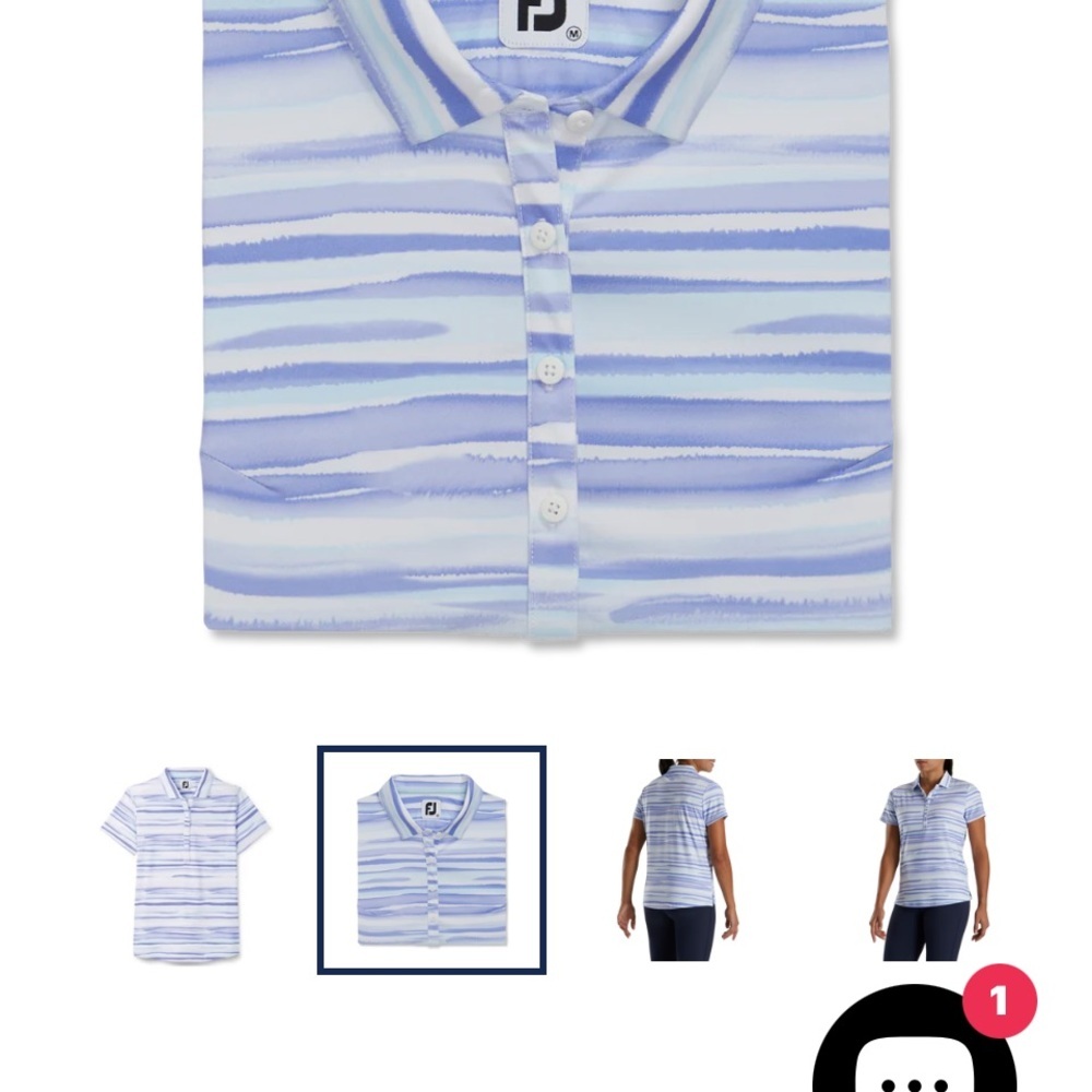 FootJoy Womens Blue pattern Golf Polo NWT Size Large - Picture 3 of 8